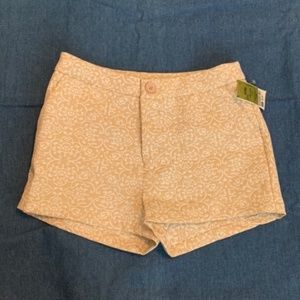 Cream and White Floral Shorts